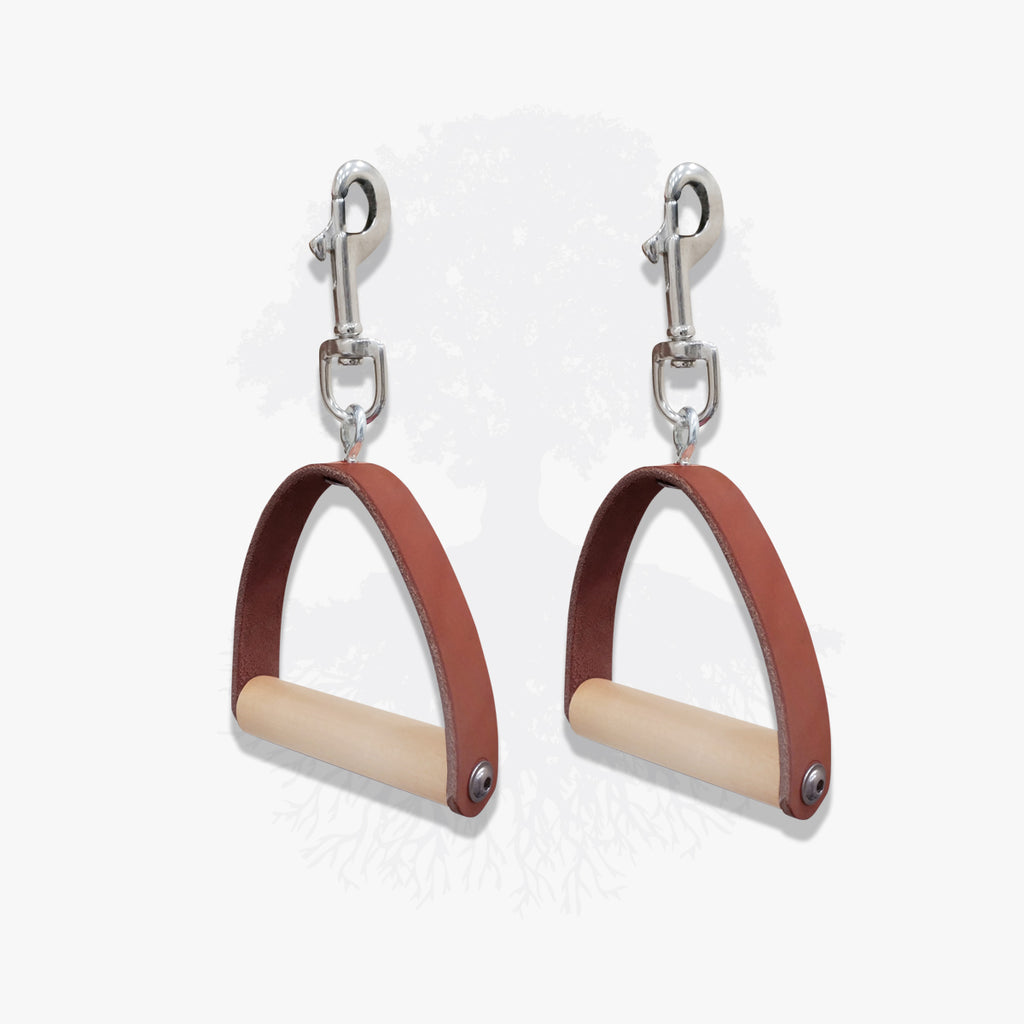 Pilates Lineage Pair of Apparatus Handles in Burgundy Leather